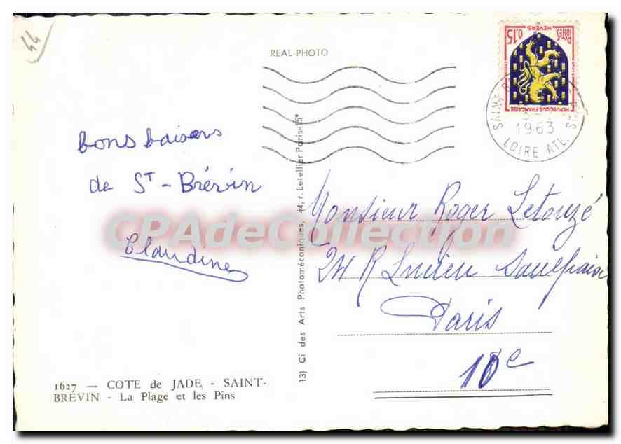 CPSM Cote de Jade Saint Brevin la plage et les Pins  — Rückseite