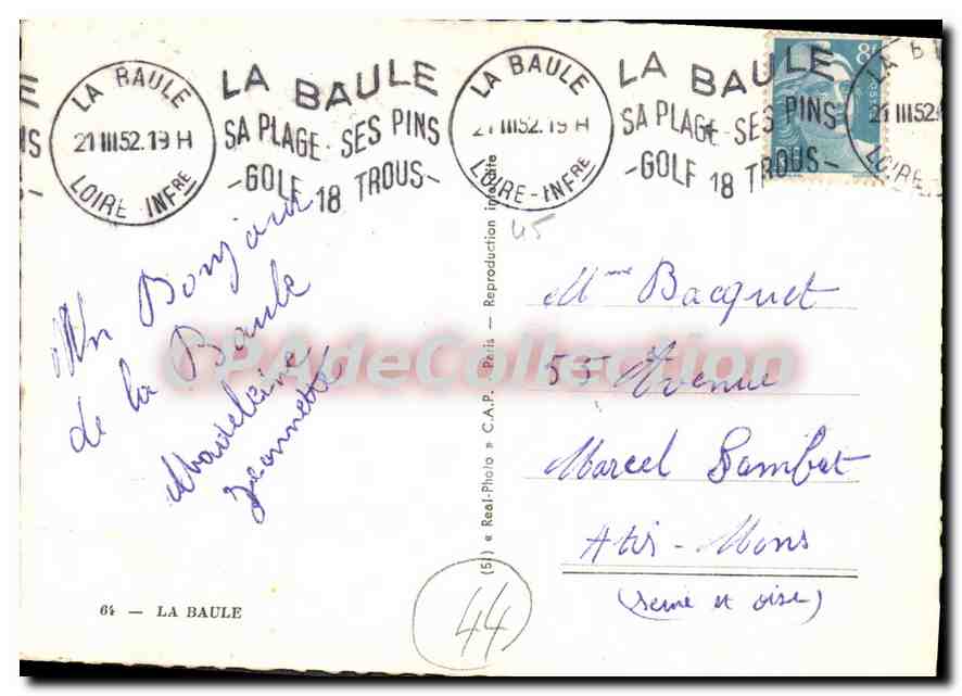 CPSM La Baule  — Rückseite