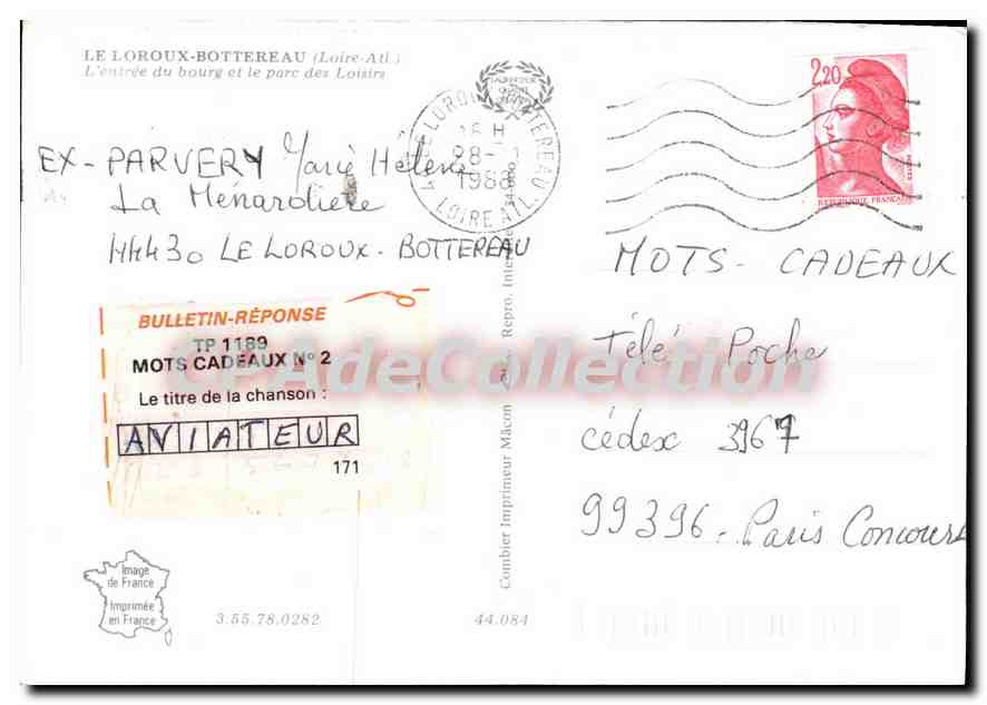 CPSM Le Loroux Bottereau loire  Atl l'entree du bourg et le parc des Loisirs  — Rückseite