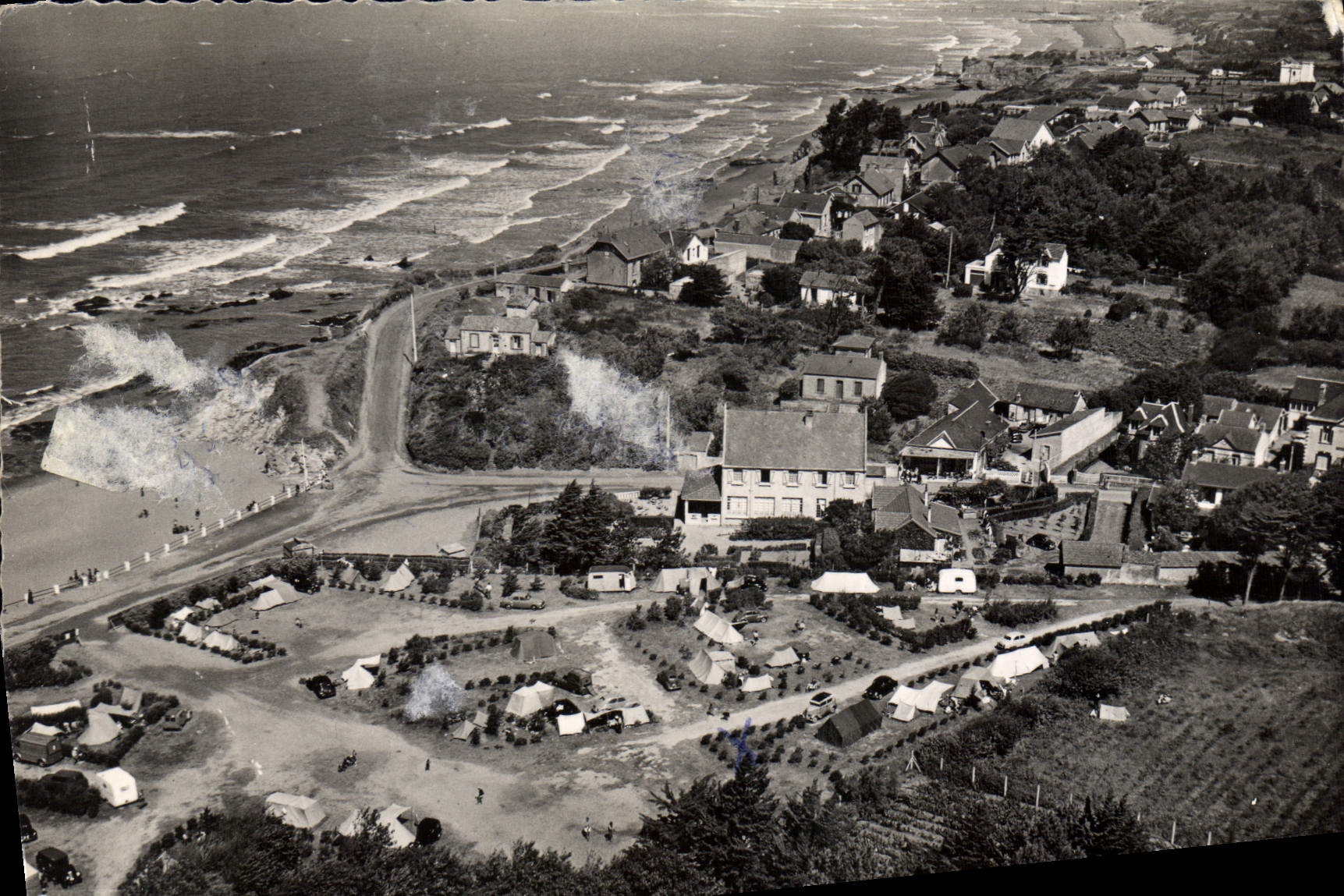 CPSM Ste Michel Chef Chef L Inf Le Camping et la Cote vue aerienne 