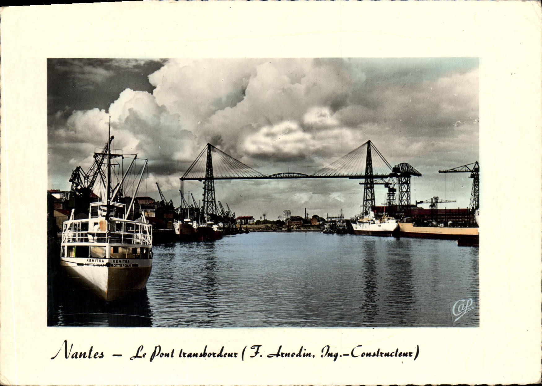 CPSM Nantes le pont transbordeur F Arnodin  ing.- Constructeur 