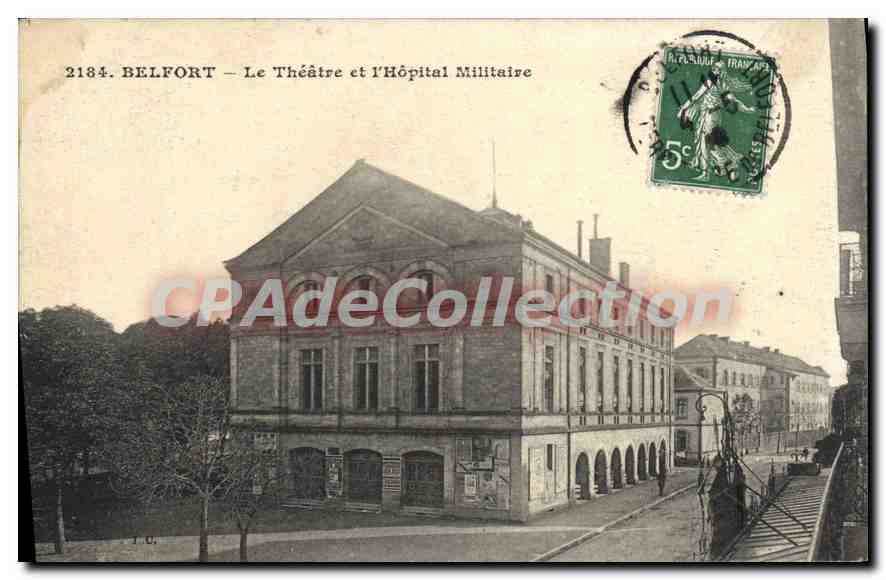 Belfort — Le Théâtre et l'Hôpital Militaire — Édition T.C. n°2184