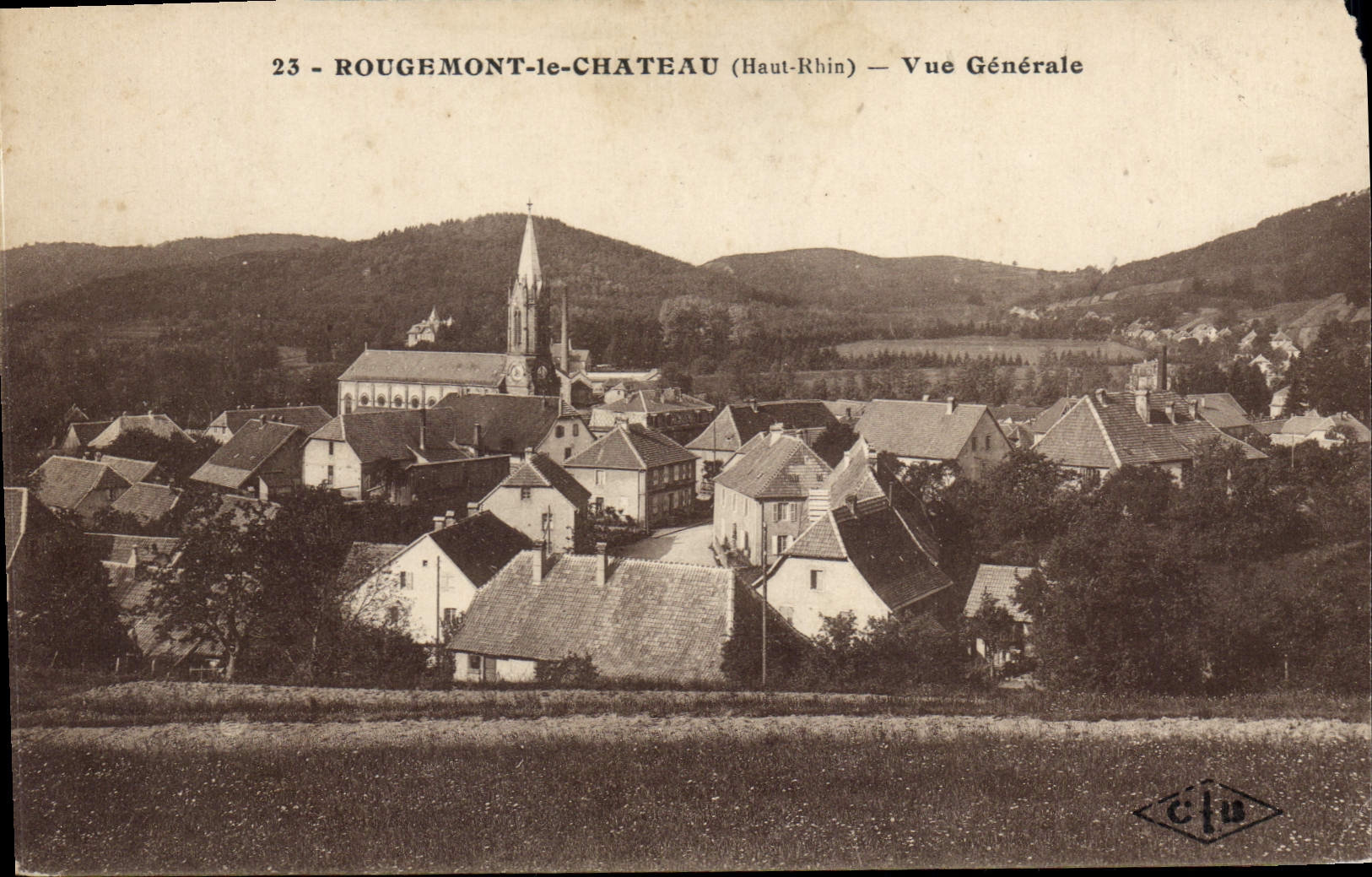 CPA Rougemont le chateau Haut Rhin vue generale 