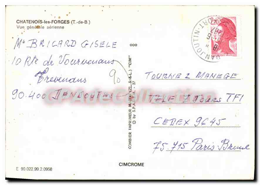 CPSM Chatenois les Forges T de B vue generale aerienne  — Rückseite