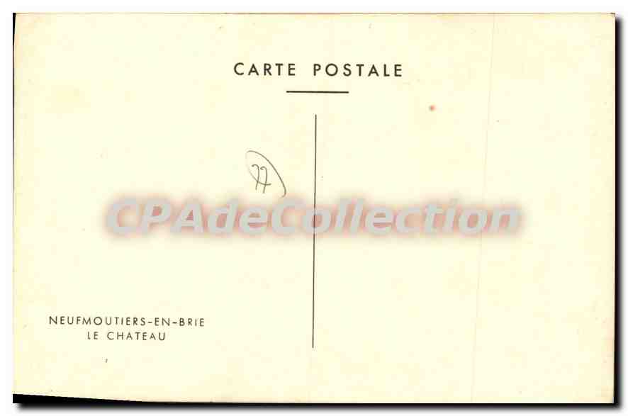 CPA Neufmoutiers en Brie le chateau  — Verso