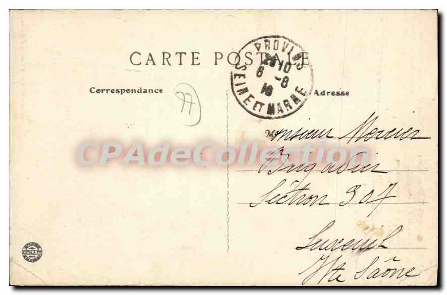 CPA Provins Tour de Cesar on Tour du Roi XII siecle ou l'on remarque differents cachots avant servi — Verso