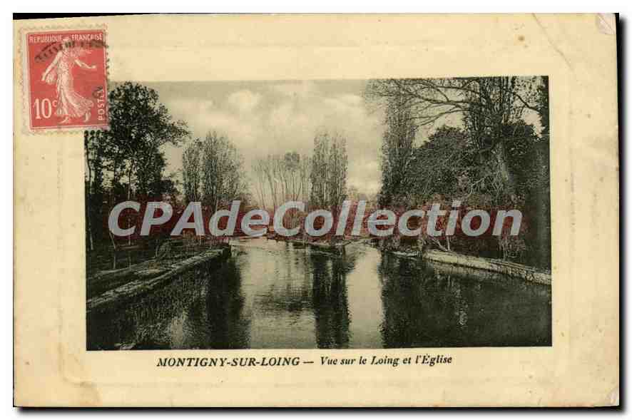 CPA Montigny sur Loing vue sur le Loing et l'eglise 