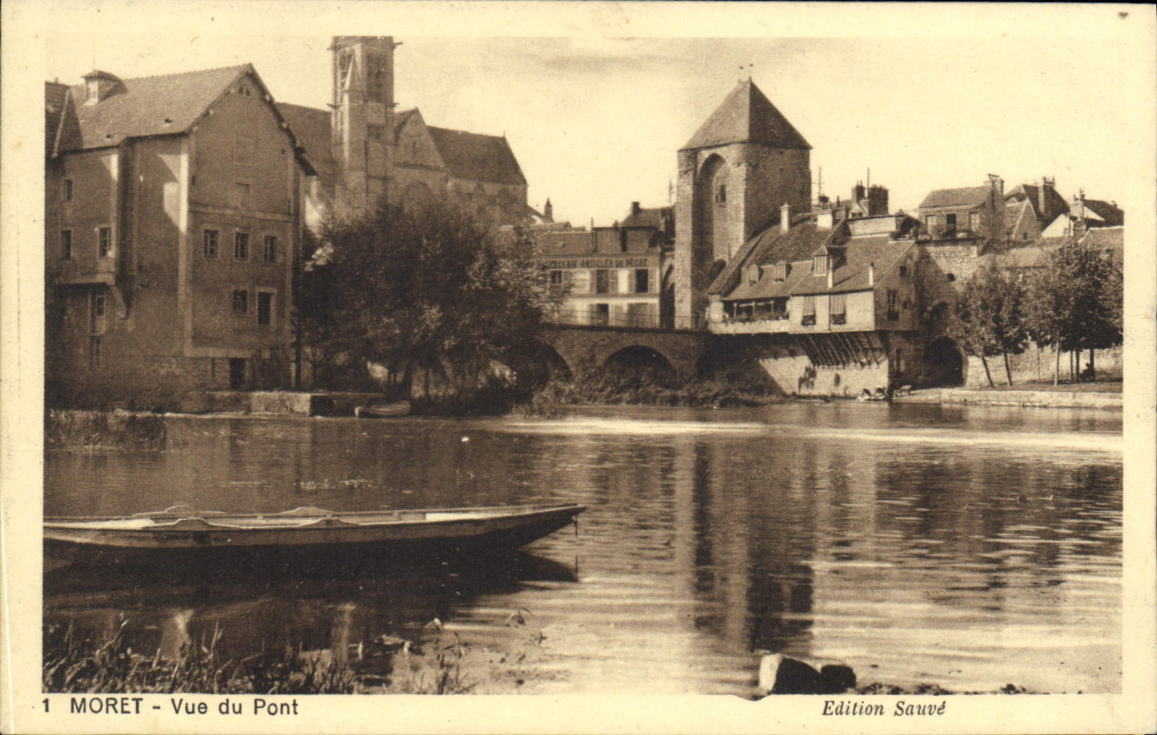 Moret - Vue du Pont — Édition Sauvé, n°1 - Anverso