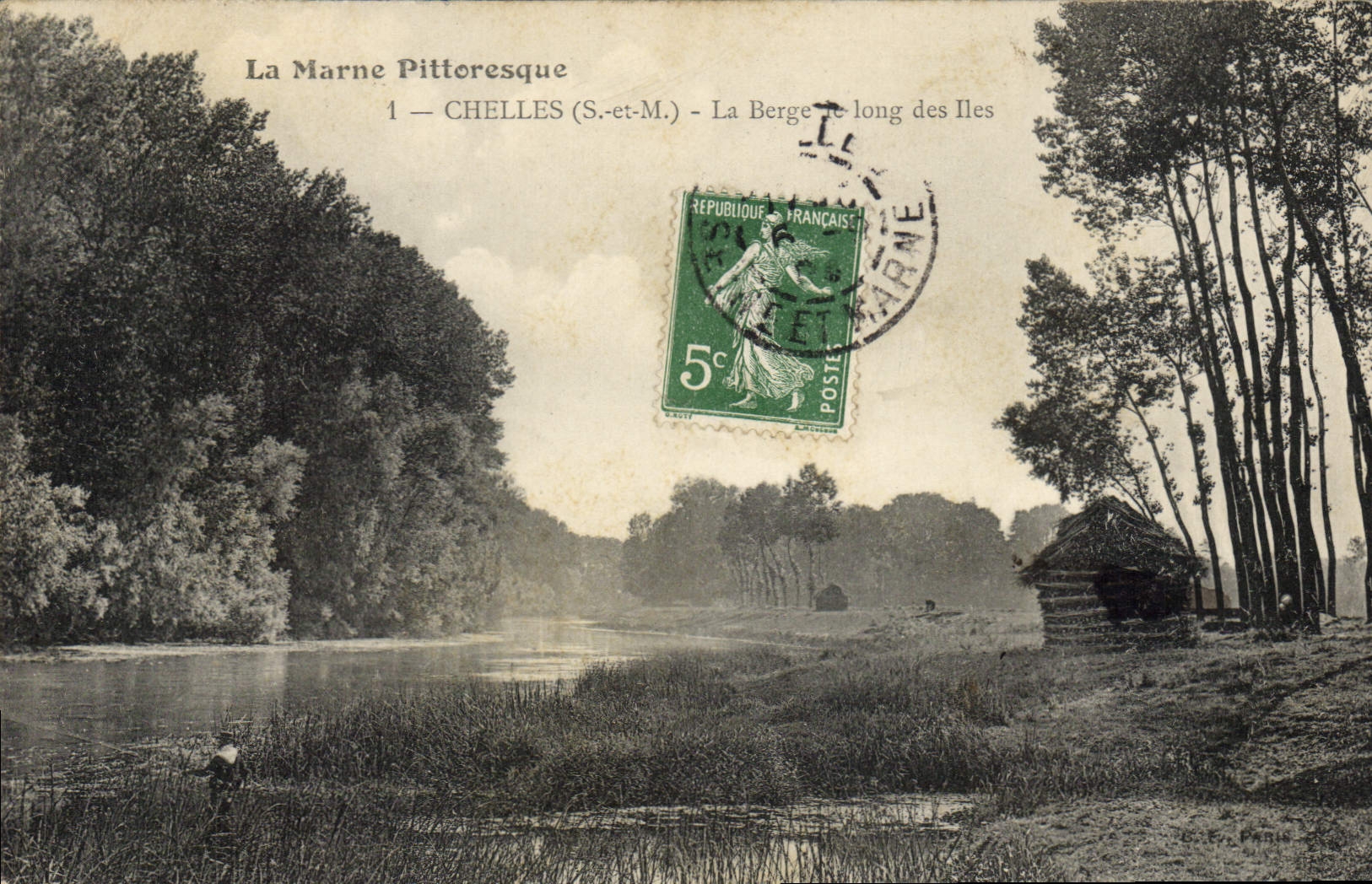 CPA La Marne Pittoresque Chelles S et M la Berge Long des Iles 