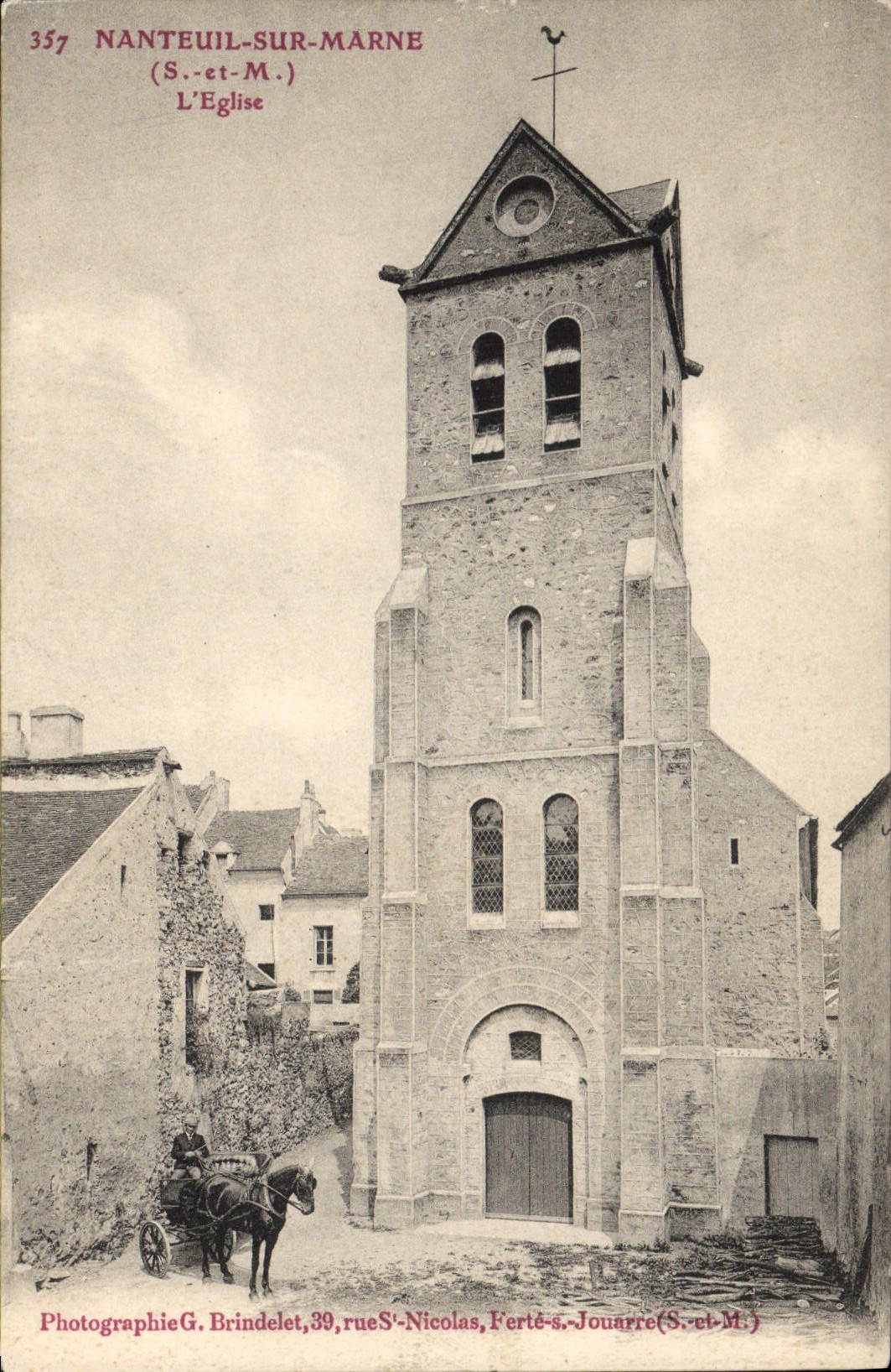 Nanteuil-sur-Marne — L'Église — Photographie G. Brindelet, 39 rue Saint-Nicolas, Ferté-sous-Jouarre (S.-et-M.)