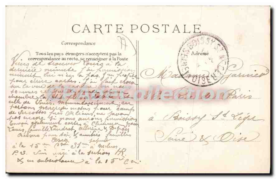 MELUN — Caserne d'Infanterie — Éditeur (E.L.D.) n° 482 — Rückseite