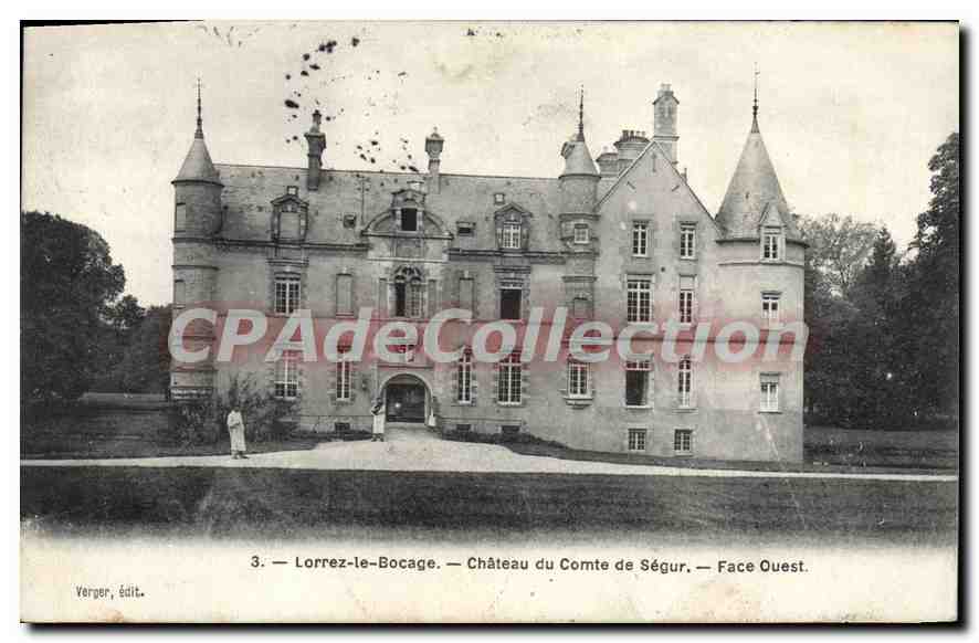CPA Lorrez le Bocage chateau du Comte de Segur face Ouest 