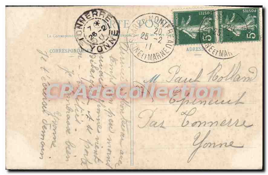 Montereau - Estatua de Napoleón Ier — editor PF, n° 538 — Reverso