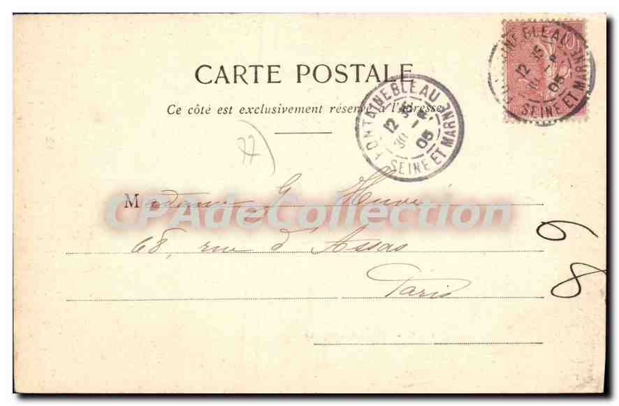 Château de Livry-sur-Seine — view of the castle and its gardens — Thibault, publishers, Melun-Fontainebleau, n°65 — Back