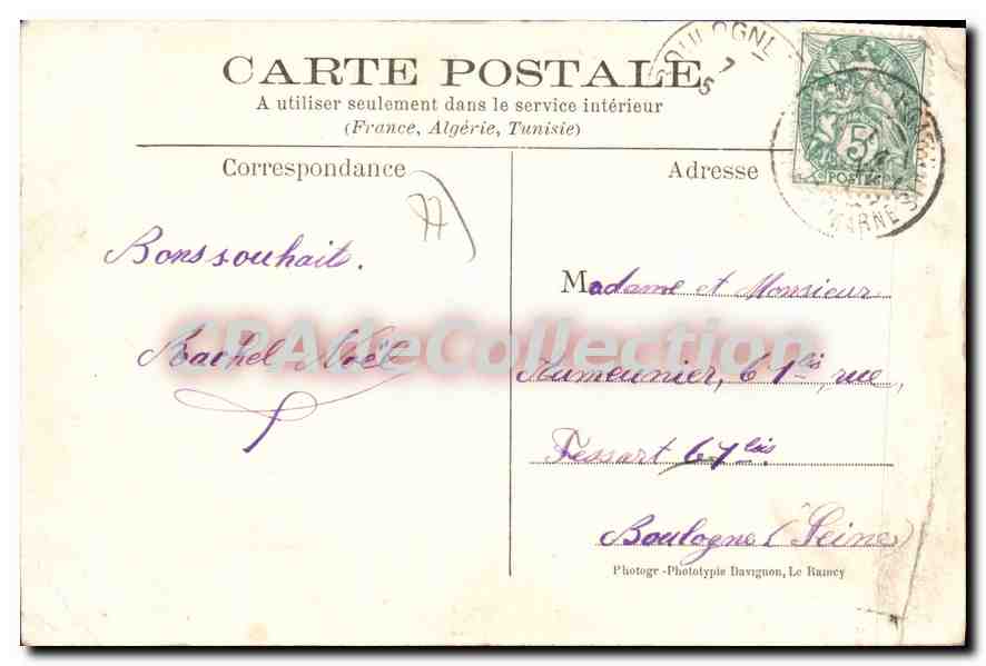 Fleury-en-Bière (S.-et-M.) — Le Château — A. Eiffy, édit., N°57 — Verso