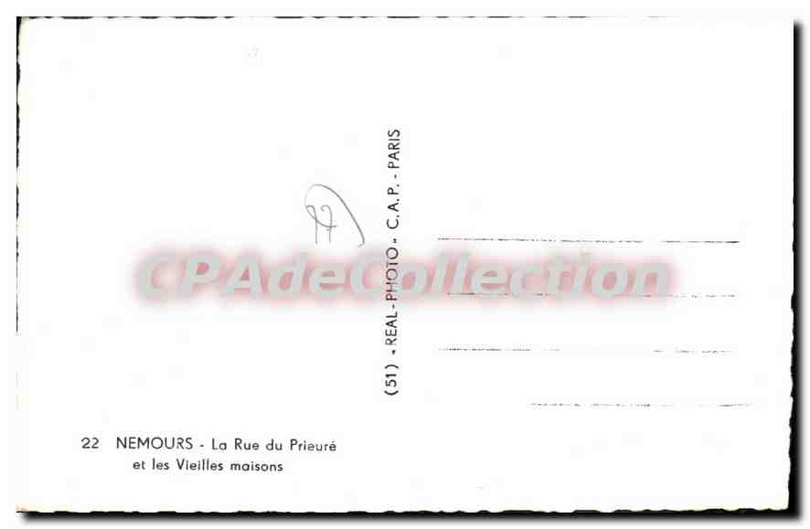 Nemours — Rue du Prieuré et les Vieilles maisons — C.A.P. (51) — Reverso