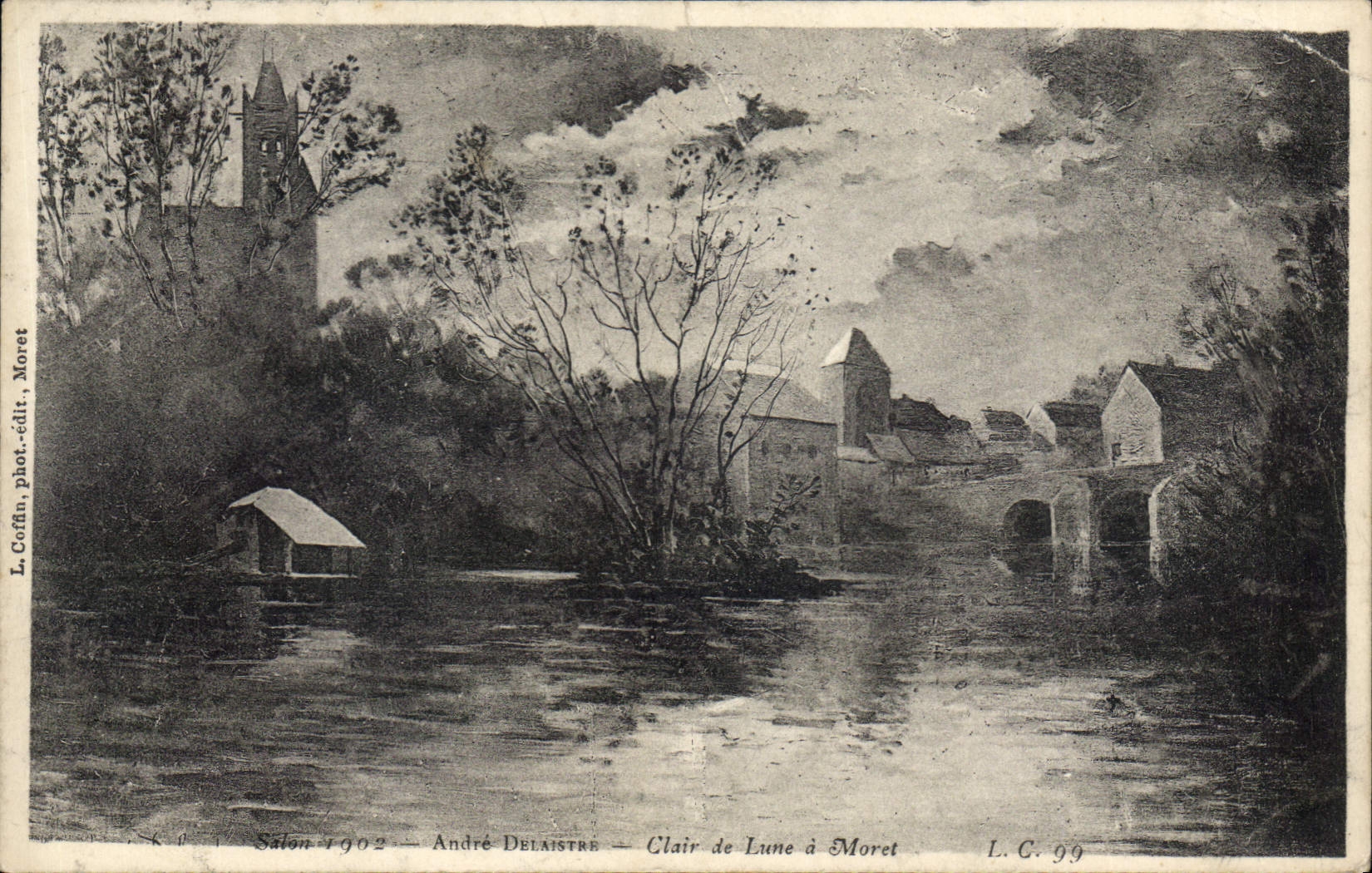Clair de Lune à Moret — André Delaistre — L.C. 99 — Salon 1902 — L. Coffin, phot.édit. Moret