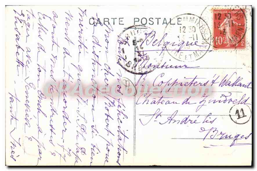 Coulommiers — Puente de Boulogne — Tarjeta postal antigua deCollection — Reverso