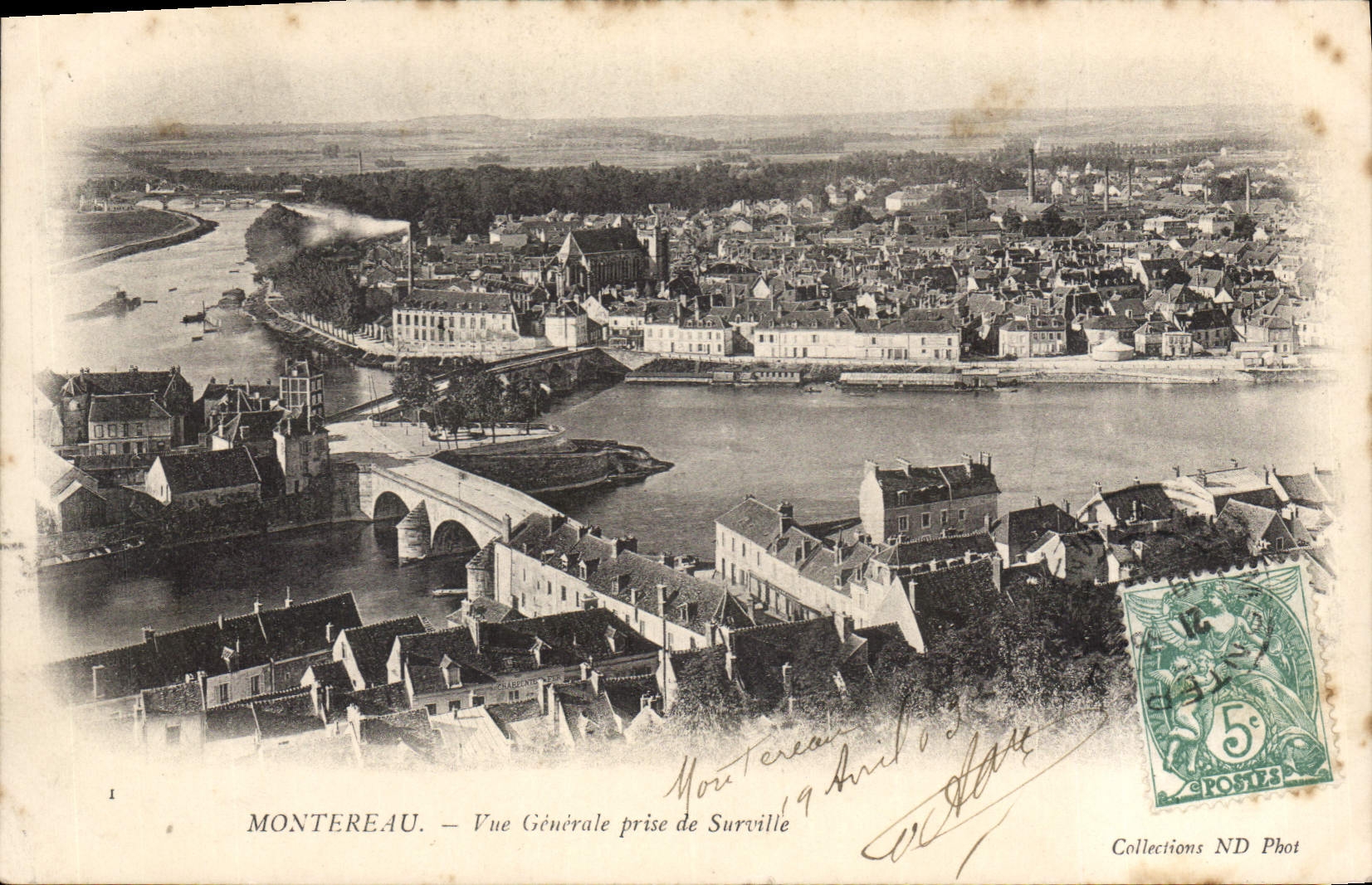 Montereau — Vue Générale prise de Surville — Collections ND Phot