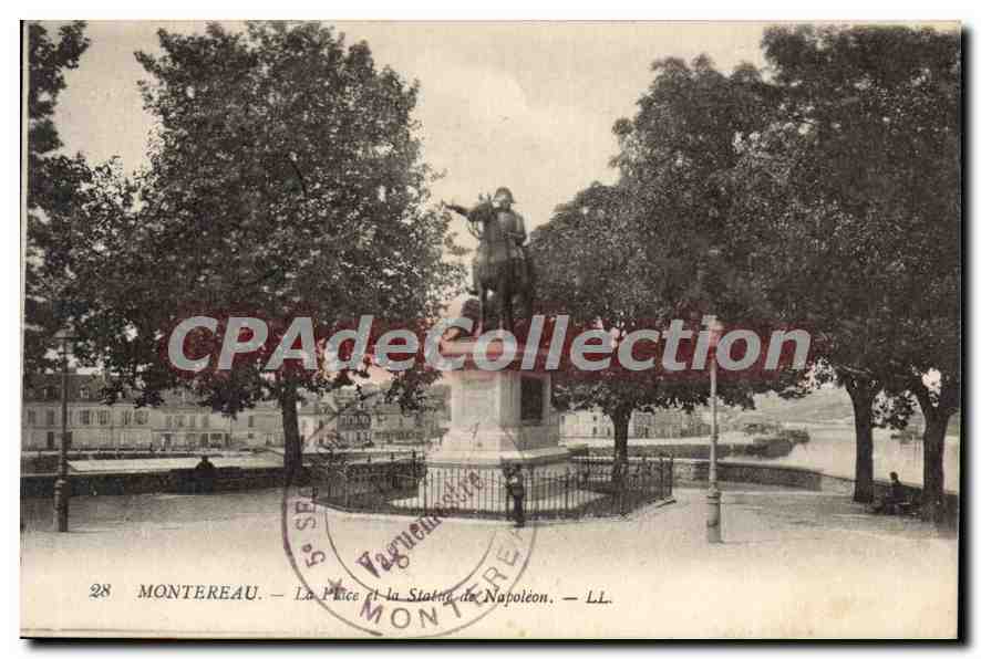 Montereau — La Place et la Statue de Napoléon — LL. — Vagnemont