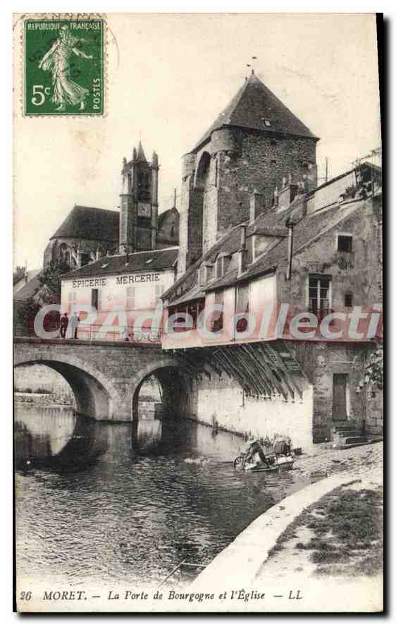 Moret - La Porte de Bourgogne et l'Église — LL