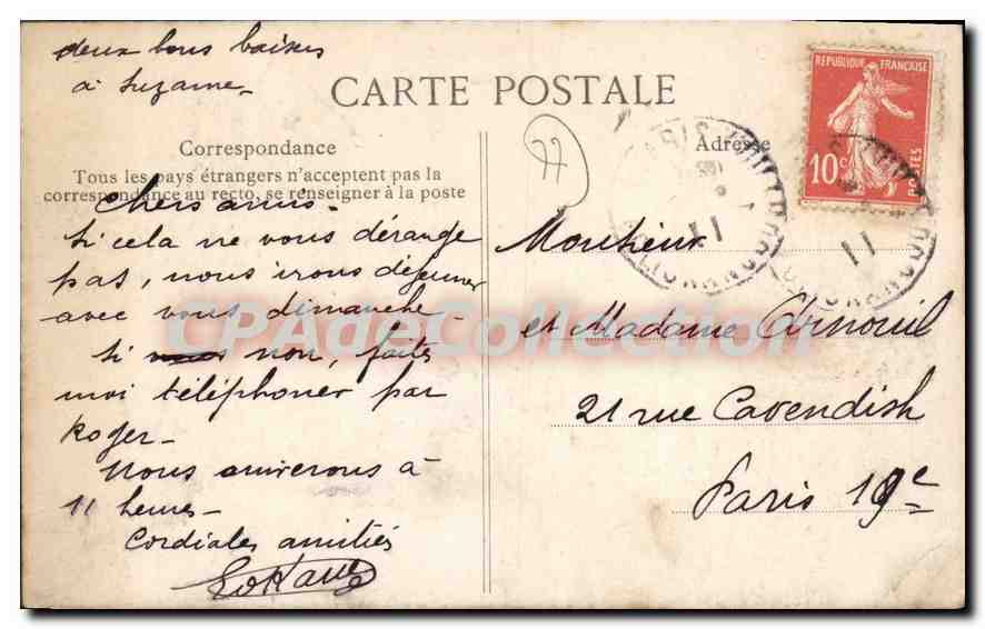 CPA Fleury en Biere Chateau et Eglise  — Rückseite