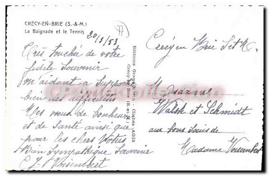 Crécy-en-Brie — Swimming and Tennis — Éditions Grand'Plaine — Back