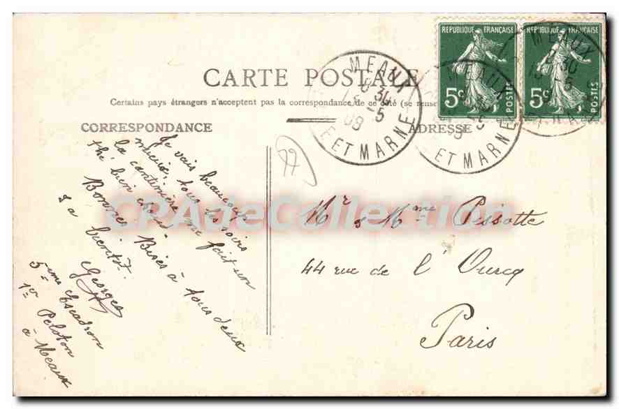 Meaux — El Palacio de Justicia — Editor desconocido, número de serie no visible — Reverso