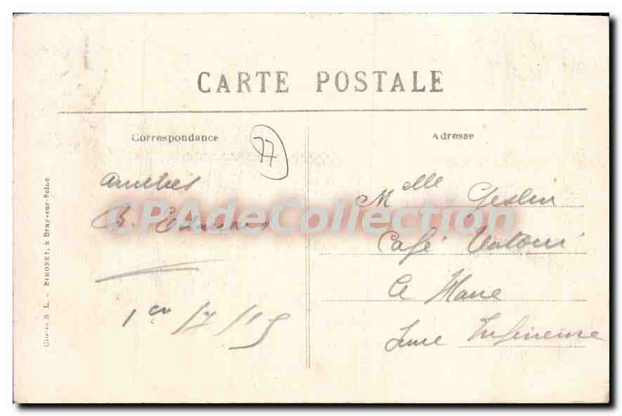Nangis (S.-et-M.) — L'Hôtel de Ville — Les Fossés de l'Ancien Château — CPAdeCollection — Verso