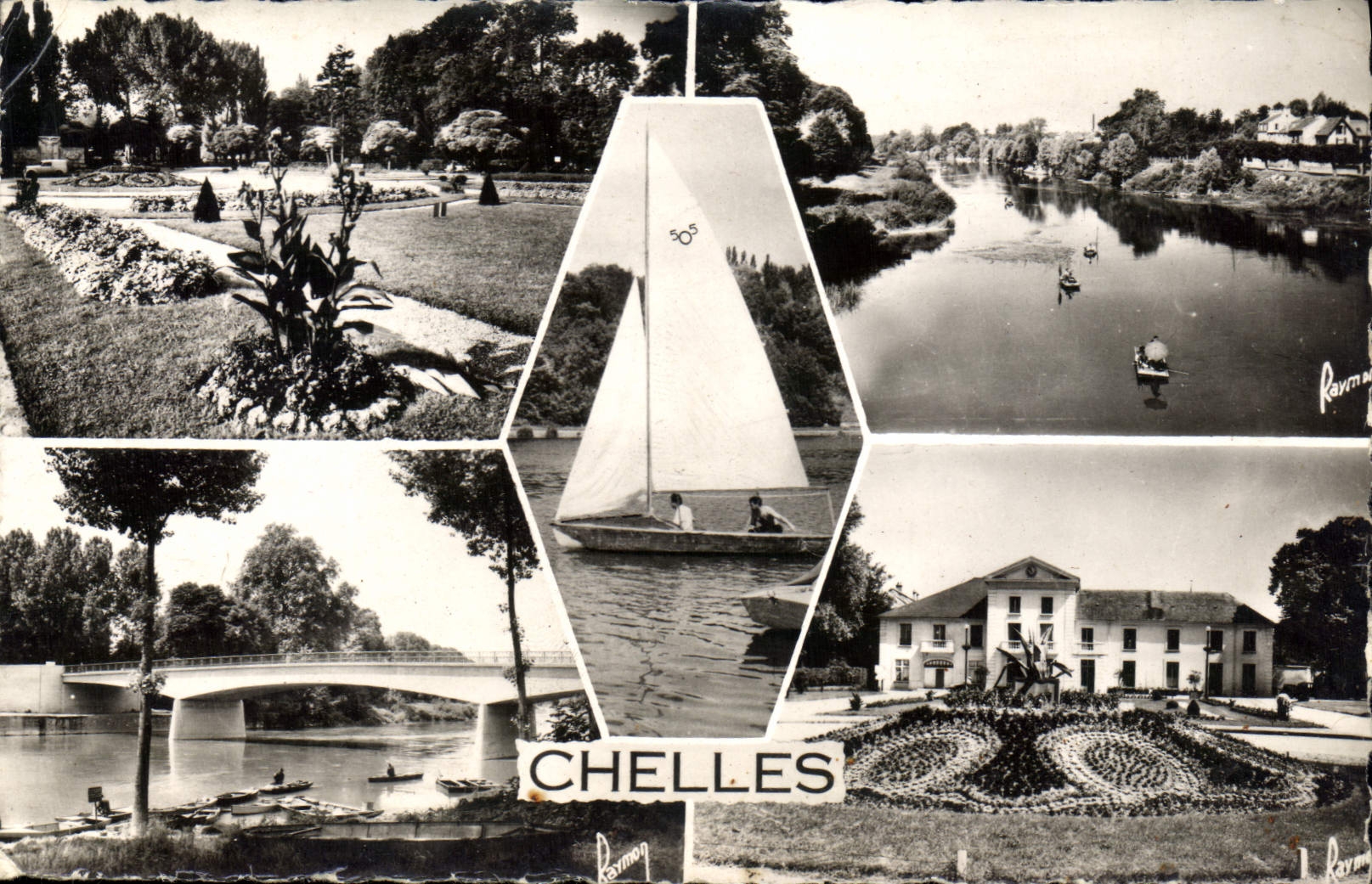 CPA Chelles le parc la marne le pont la mairie 