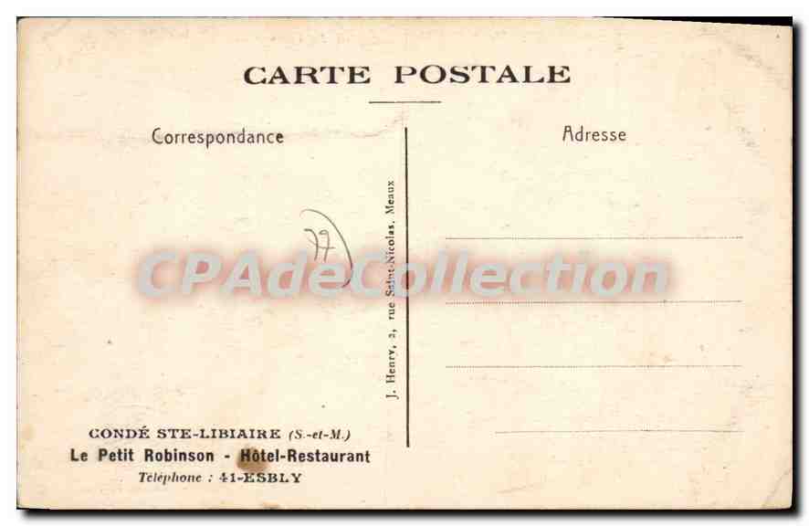 La Pelouse — Édition Perchot, n°285 — Rückseite