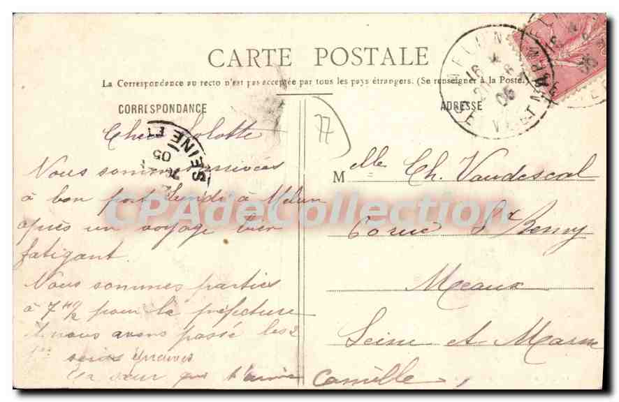 MELUN - Vue générale — Collection des Galeries Melunaises — Rückseite