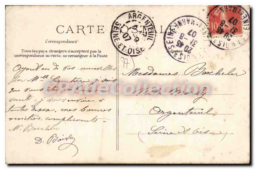 CPA Samois sur Mer Chalet des Peupliers  — Rückseite