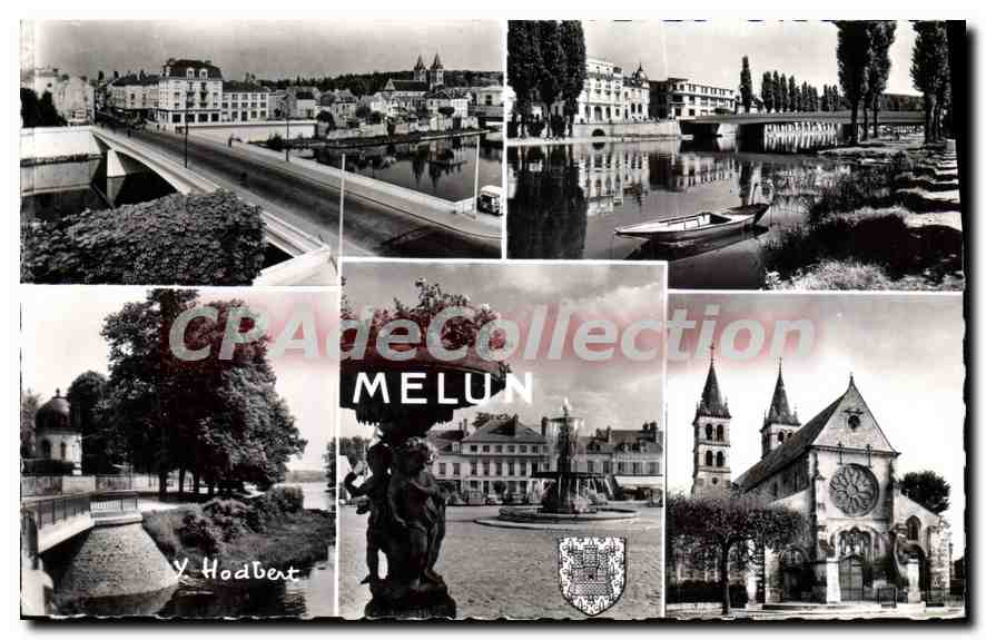 CPA Melun S et M Le Pont du General Leclerc La promenade de Vaux a l'embouchure de l'Amont La place
