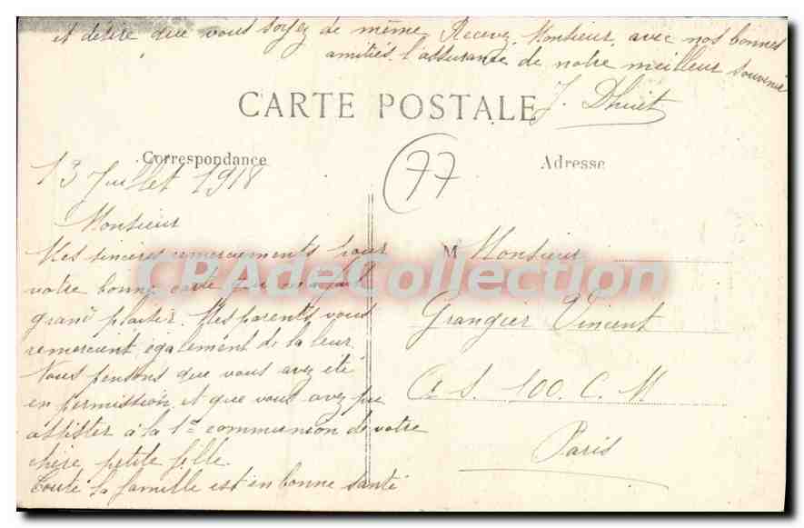 Courtacon (S.-et-M.) — burned by the Germans during their retreat — L. C. H. Paris, no. 197 — Back