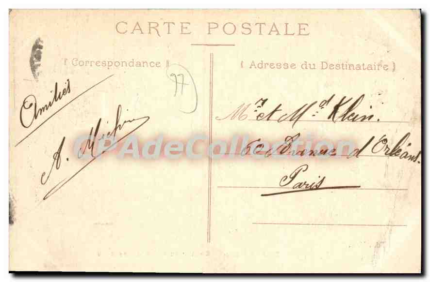 Forêt de Fontainebleau — Rocher de Millet et Rousseau — Edit. V. E. — Verso