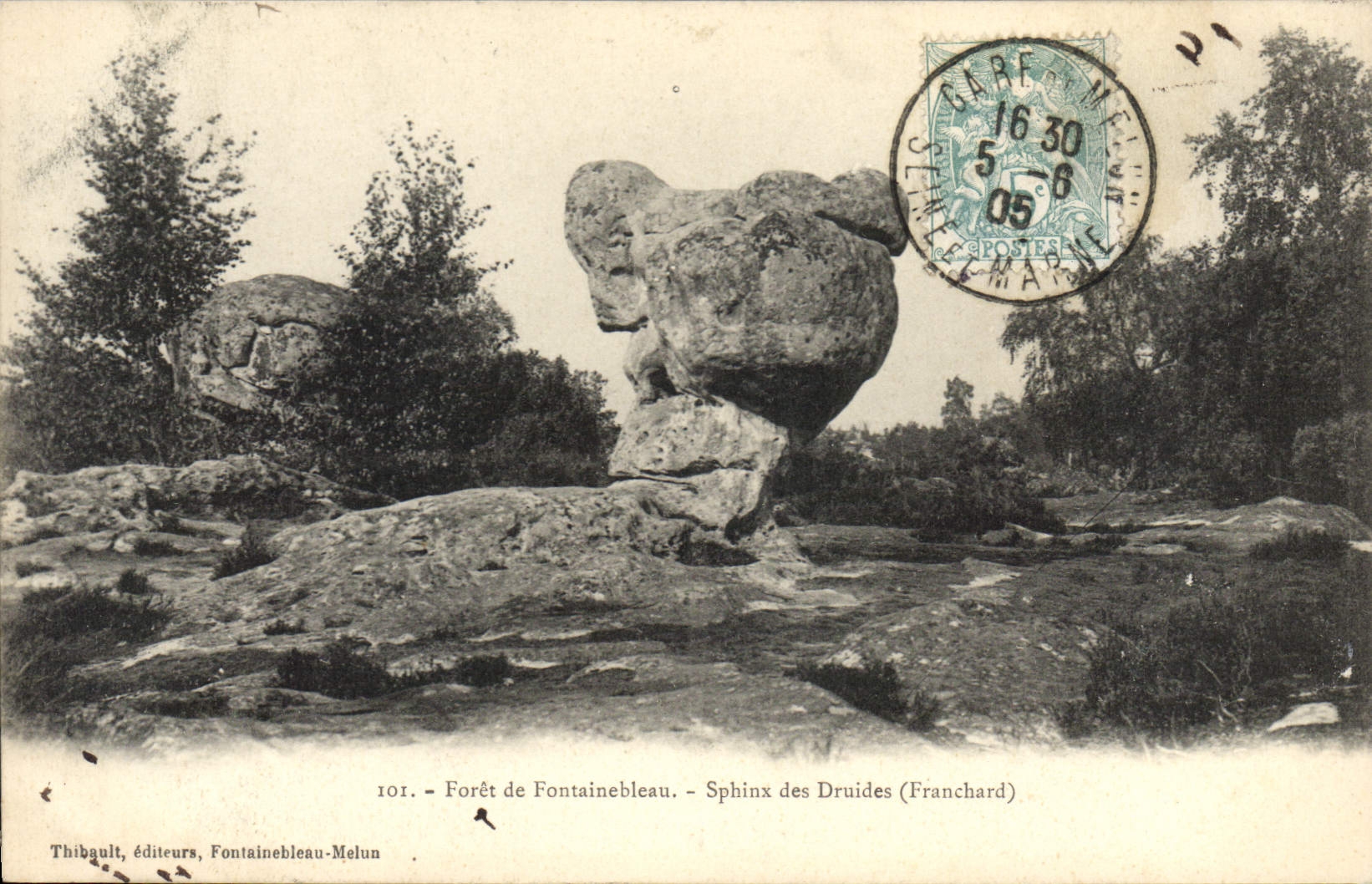 Forêt de Fontainebleau - Sphinx des Druides (Franchard) — Thibault, éditeurs, Fontainebleau-Melun, n°101