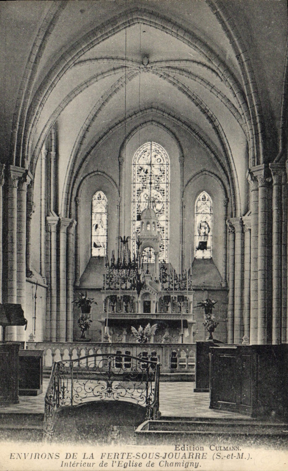 Binnenkant van de kerk van Chamigny — Omgeving van La Ferté-sous-Jouarre — Uitgave Culmann (S.-et-M.)