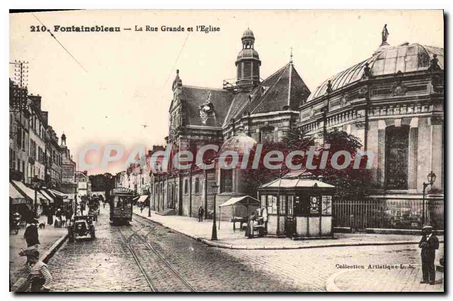 Fontainebleau — La Gran Calle y la Iglesia — Colección Artística L. Menard