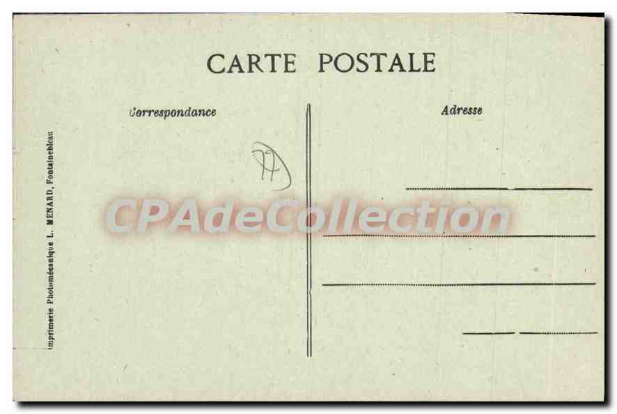 Fontainebleau — La Gran Calle y la Iglesia — Colección Artística L. Menard — Reverso
