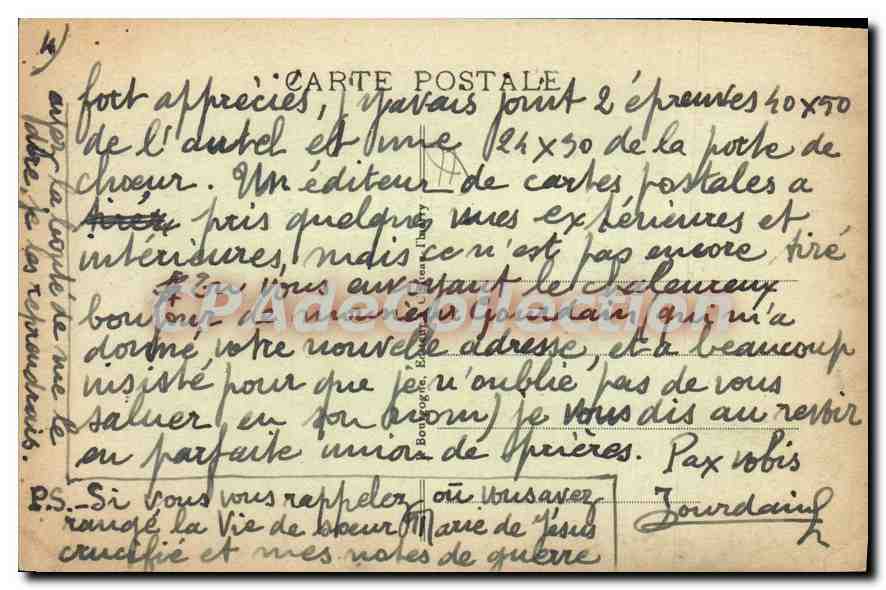 CPA  St Jean les Deux Jumeaux (S et M) L'Eglise — Verso