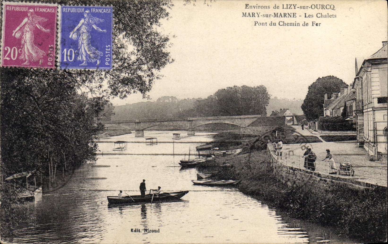 CPA Environs de Lizy sur Ourcq Mary sur Marne les Chalets Pont du Chemin de Fer