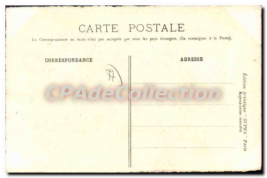 Castillo de Fontainebleau — La Puerta Dauphine — Edición Artística STPRA París — Reverso