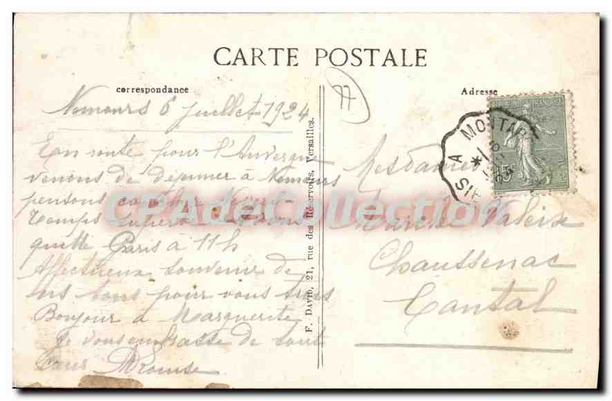 CPA Nemours Quai des Fosses — Rückseite