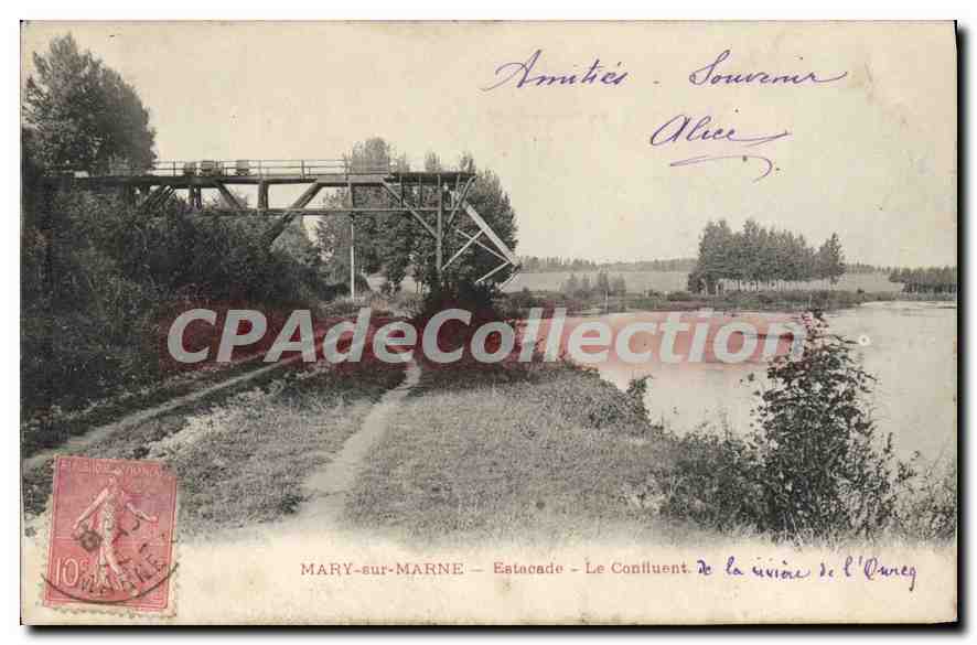 MARY-sur-MARNE — Estacade — Le Confluent de la rivière de l'Ourcq