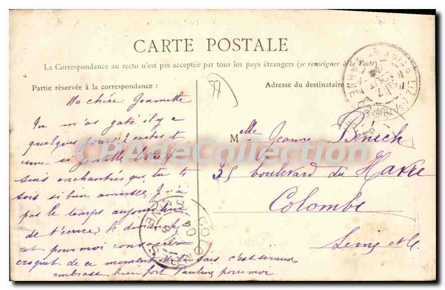 CPA Environs de Luz sur Ourcq Isles Armentieres Pont de Congis — Rückseite