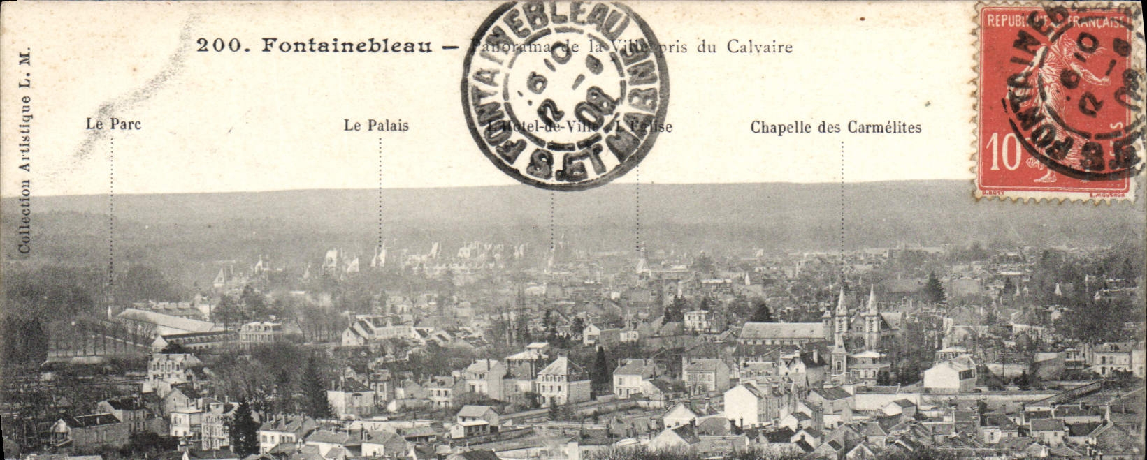Fontainebleau — Panorama de la Ville pris du Calvaire — Collection Artistique L. M.
