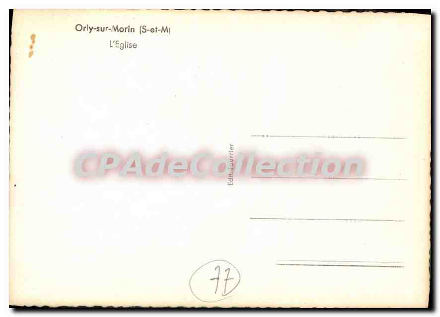 CPSM Orly sur Marin (S et M) L'Eglise — Rückseite