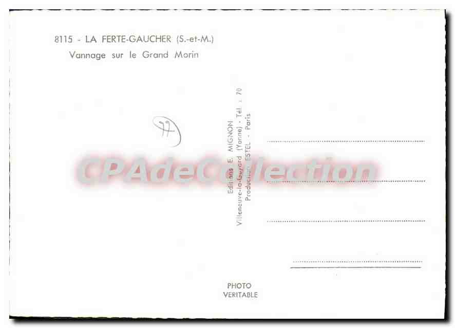 CPSM La Ferte Gaucher (S et M) Vannage sur le Grand Marin — Back