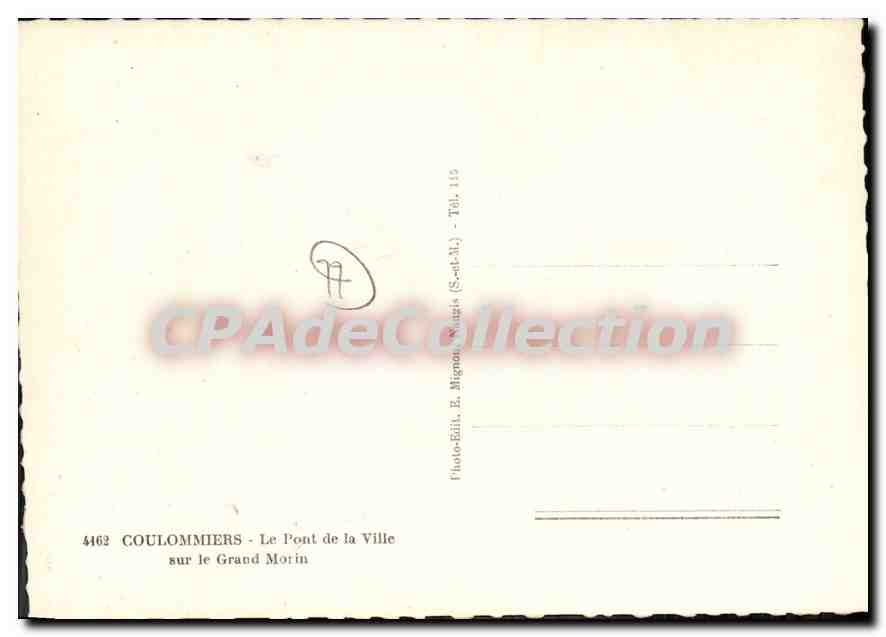 COULOMMIERS - Le Pont de la Ville sur le Grand Morin — E. Mignon — Verso